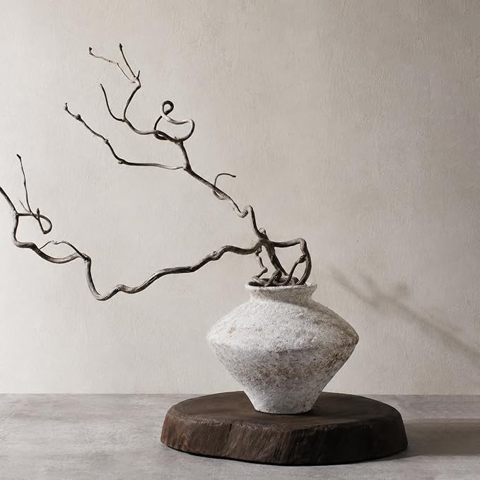 Wabi Sabi Vase 6.7-Inch White Ceramic Sculptural Vase for Home Decor | Amazon (US)
