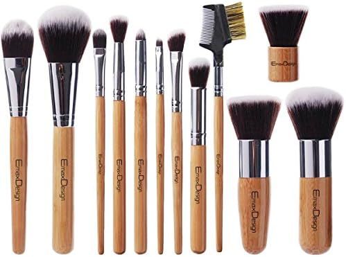 EmaxDesign 12 Pieces Makeup Brush Set Professional Bamboo Handle Premium Synthetic Kabuki Foundat... | Amazon (US)