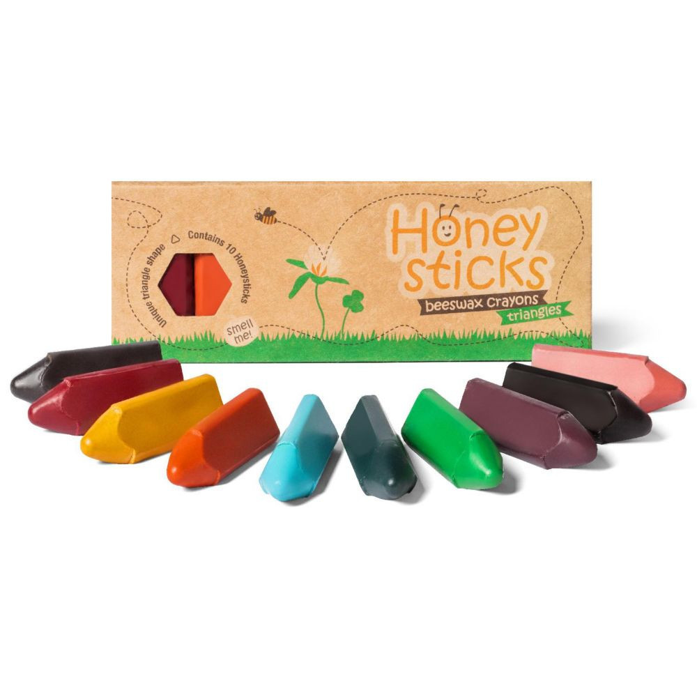 Honeysticks Beeswax Triangle Crayons 10 Pack | Oriental Trading Company