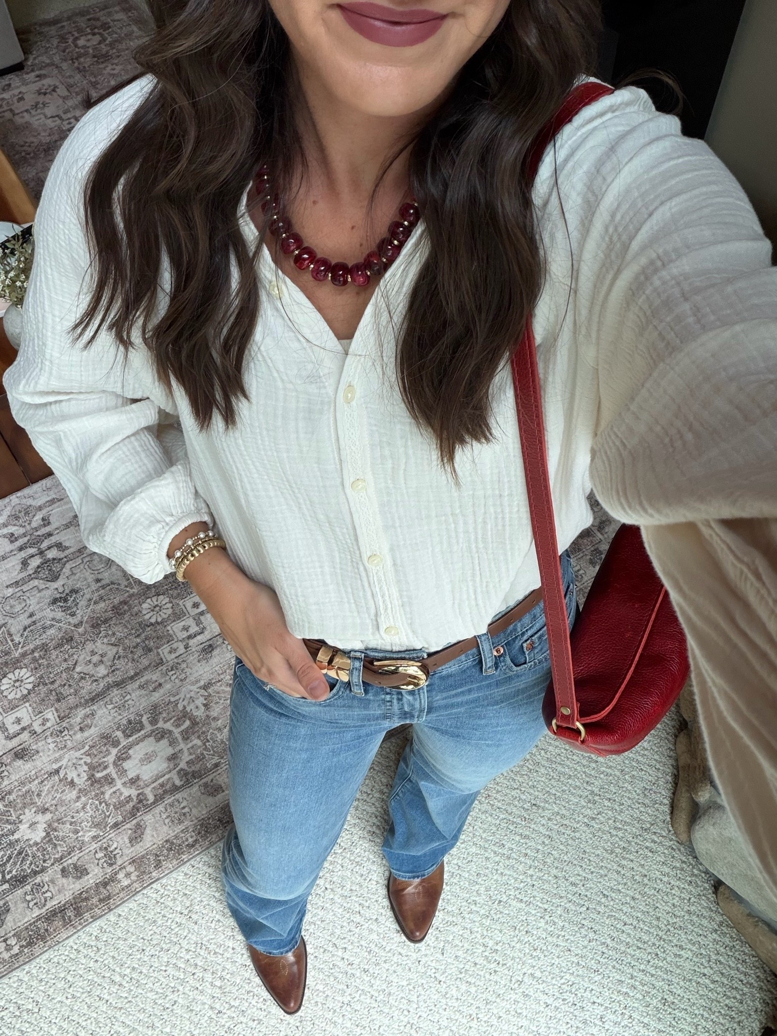 Headed to a rodeo with the fam 

Top - small
Jeans - 28 long