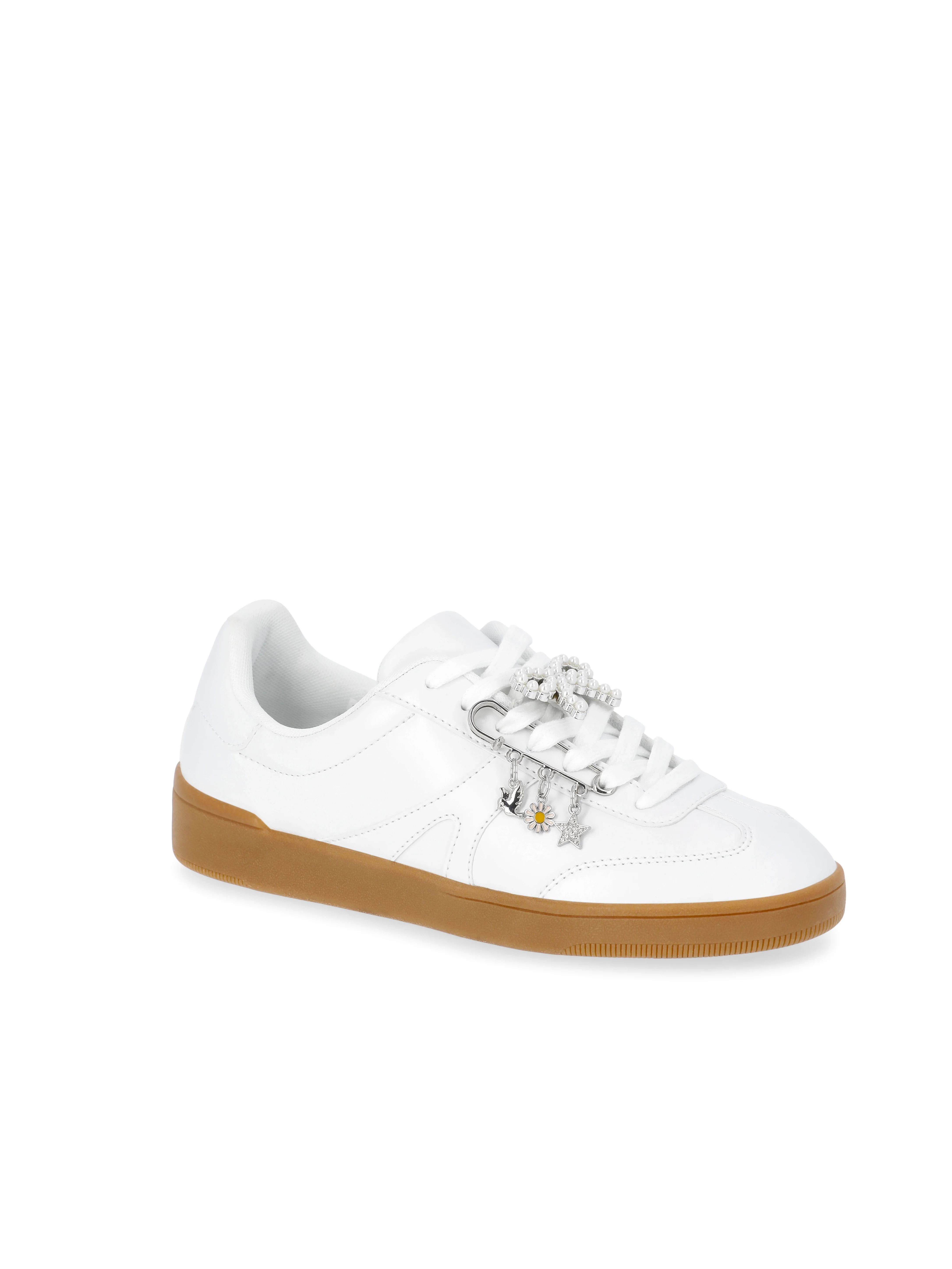 No Boundaries Women's Lace-Up Sport Sneakers with Charms | Walmart (US)