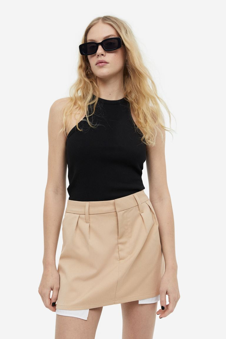 Mini Skirt - Beige - Ladies | H&M US | H&M (US + CA)