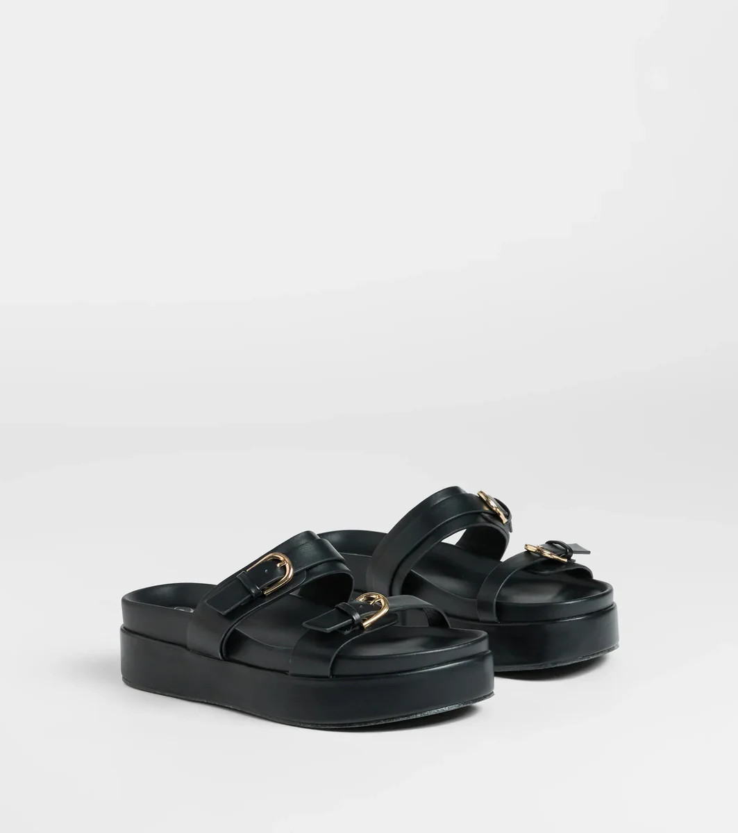 On A New Level Buckle Strappy Platform Sandals | Windsor Stores