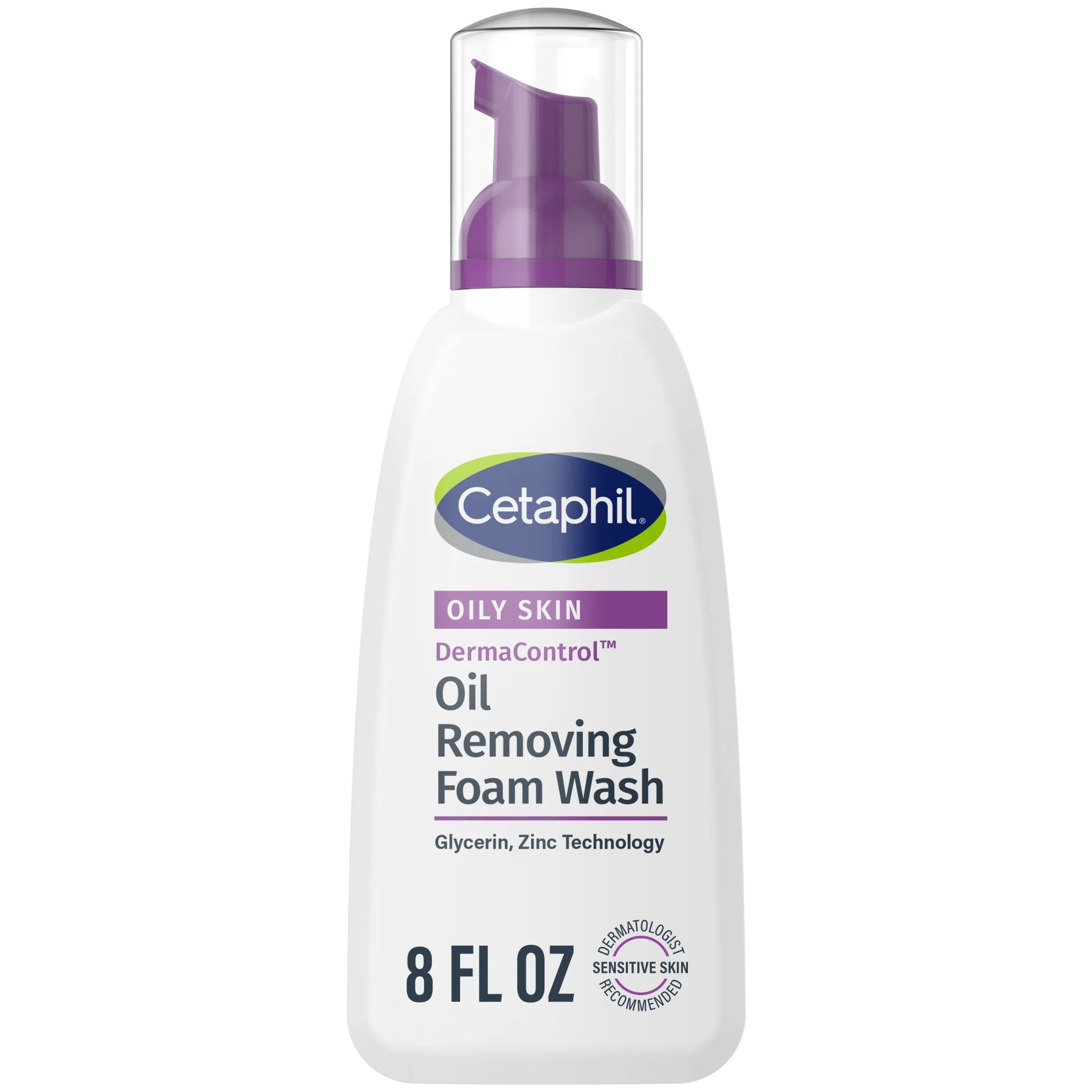 Cetaphil Derma Control Oil Removing Foam Wash for Oliy, Sensitive Skin, 8 oz | Walmart (US)