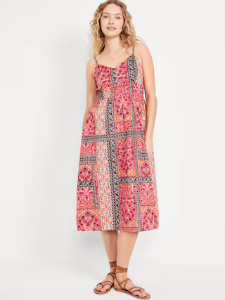 Waist-Defined Cami Midi Dress | Old Navy (US)