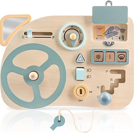 Vanplay Montessori Toy Steering Wheel Wooden Busy Board Wooden Sensory Toys for Toddlers 3 Presch... | Amazon (US)