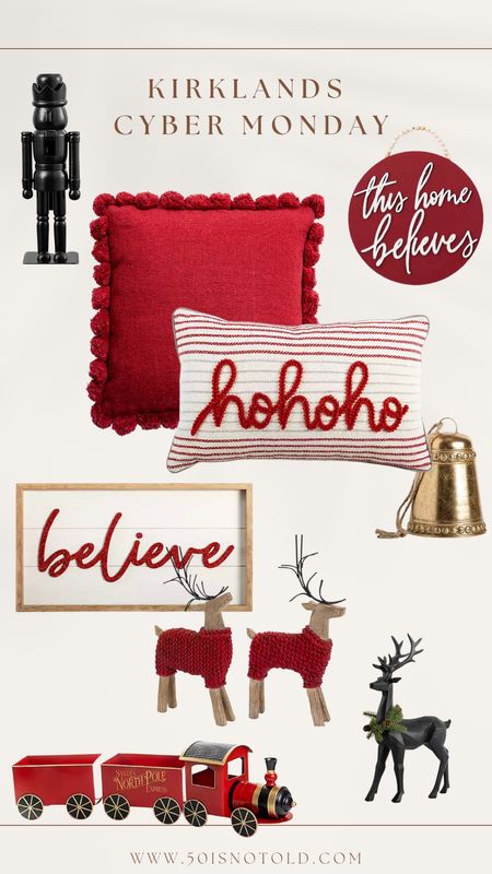 Kirklands Cyber Monday Holiday Decor | Red and Black Christmas Decor | Red Holiday Pillows | Gold Bell | 50 is not old 

#LTKCyberweek #LTKHoliday #LTKGiftGuide