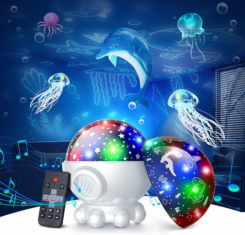 Night Light Projector,Night Light for Kids Room with Remote and Timer,360° Rotation,3 Projection... | Amazon (US)