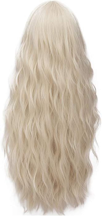 Probeauty Light Blonde Curly Wave Wig Women Long Wave Wig for Halloween Costume | Amazon (US)