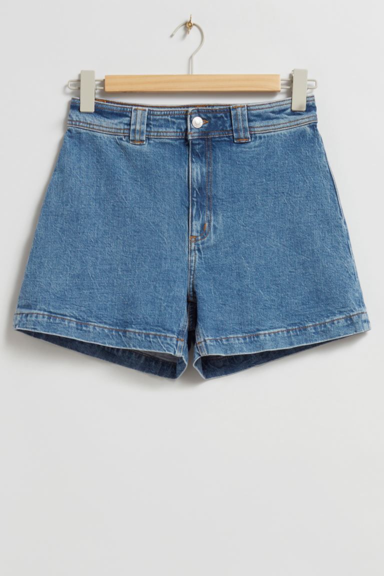 High Waist Denim Shorts - Light Blue - Ladies | H&M GB | H&M (UK, MY, IN, SG, PH, TW, HK)