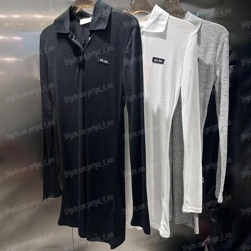 Womens Polo Dress Long Sleeved Bottoming Dresses Designer Solid Color Simple T Shirts Luxury Thin... | DHGate