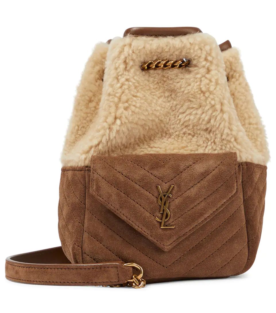 Joe Mini shearling-paneled bucket bag | Mytheresa (US/CA)