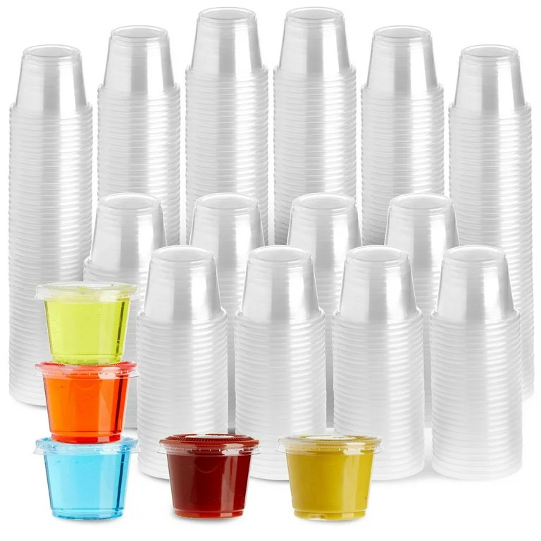 500-Pack Disposable 1 Oz Portion Cups with Lids for Parties and Events, Small Containers for Samp... | Walmart (US)
