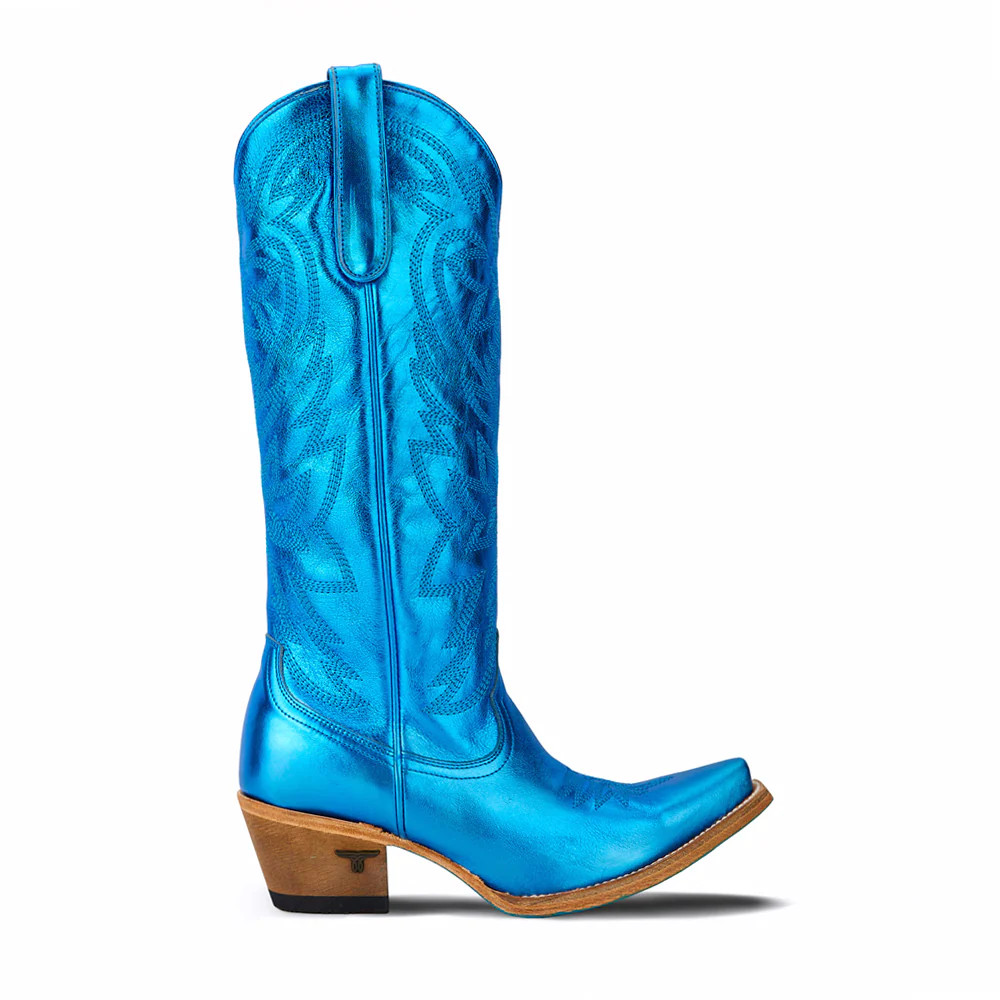 Shop Blue Womens Lane Smokeshow Embroidered Snip Toe Zippered Cowboy Boots | Shoebacca