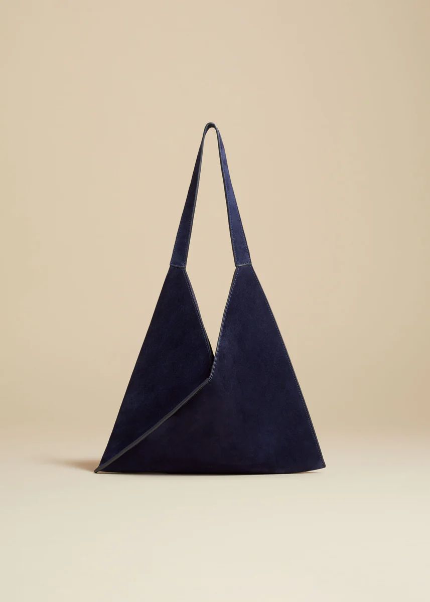 The Small Sara Tote in Midnight Suede | Khaite