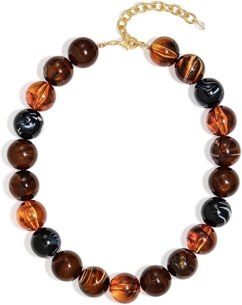 WOWORAMA Colorful Chunky Necklaces for Women 20MM Large Oversized Resin Beaded Necklace Bold Stat... | Amazon (US)