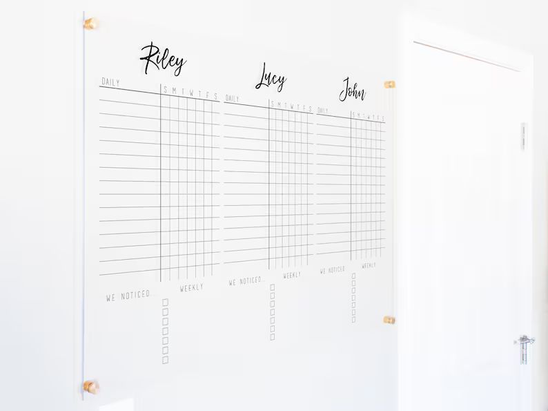 Acrylic Chore Chart for Three Kids  Personalized Chore Board | Etsy | Etsy (US)