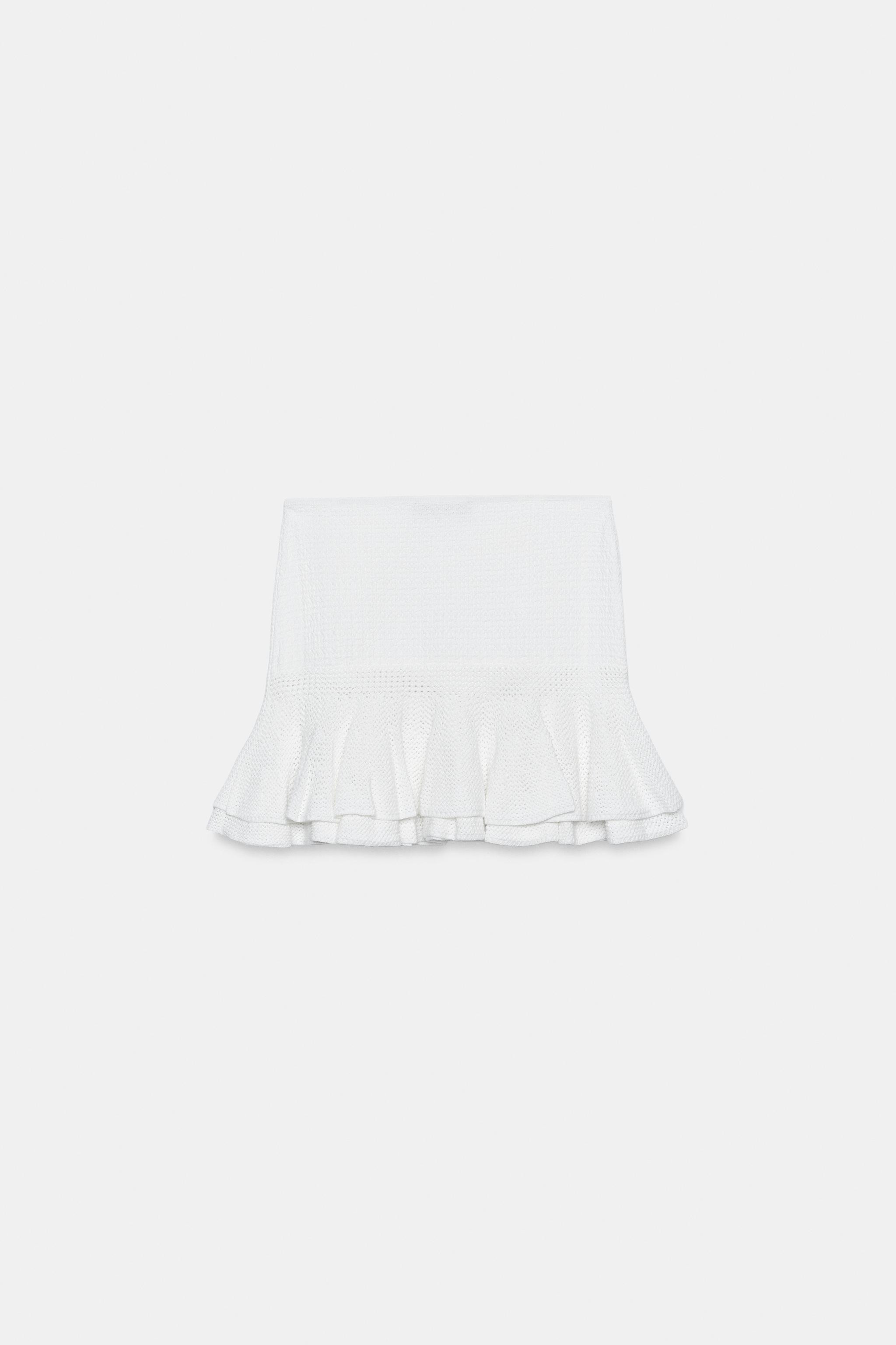 KNIT MINI SKIRT WITH RUFFLES | Zara UK