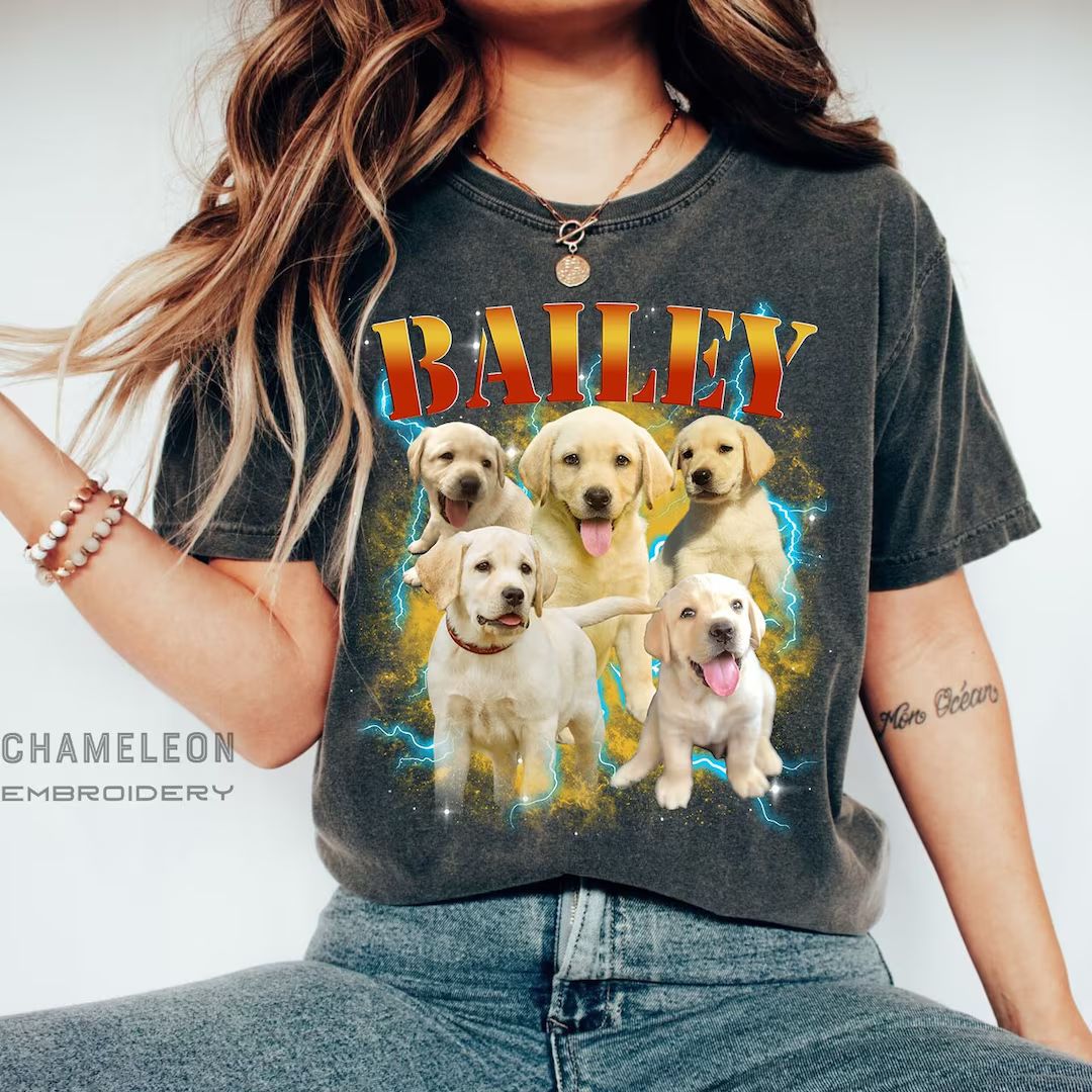 Custom Dog Photo Shirt, Retro Collage Personalized Pet Shirt, 90's Custom Photo Vintage Graphic T... | Etsy (US)