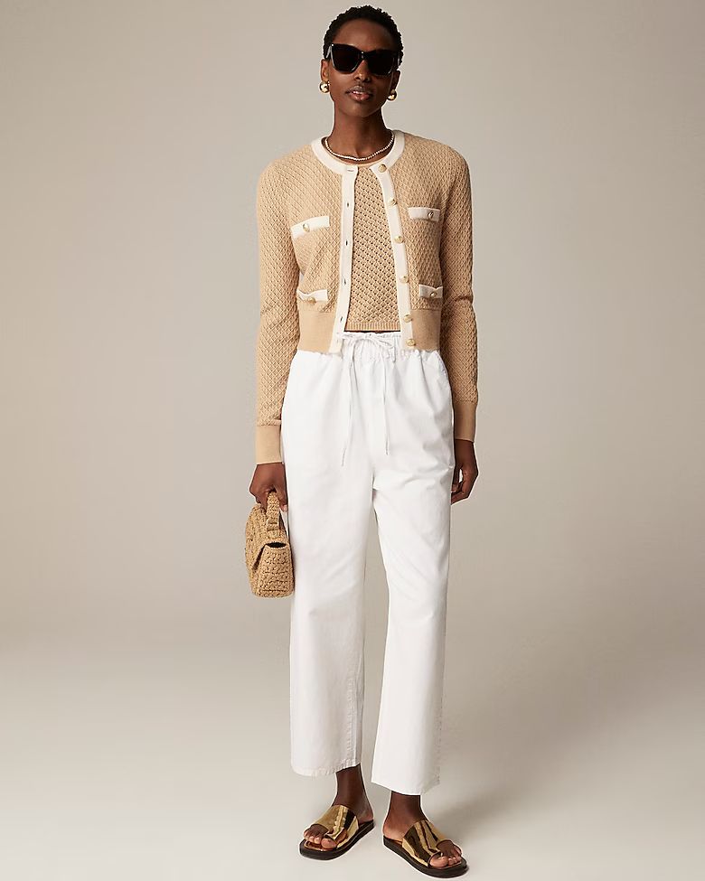 Cashmere pointelle cardigan sweater | J. Crew US