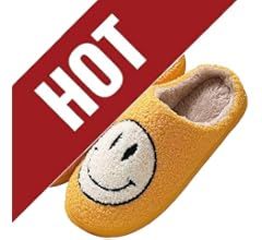 Bevaney Smile Face Slippers for Women, Soft Plush Smile Slippers Retro Preppy Slippers with Smile... | Amazon (US)