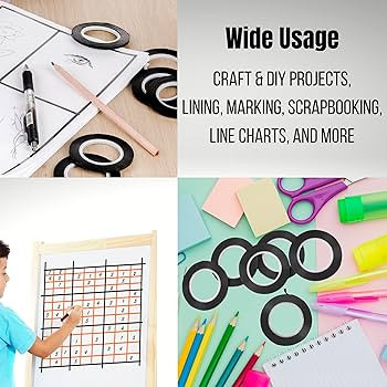 Mr. Pen- Black Whiteboard Tape, 12 Pack - Thin Grid Tape for Whiteboards & Dry Erase Boards | Amazon (US)