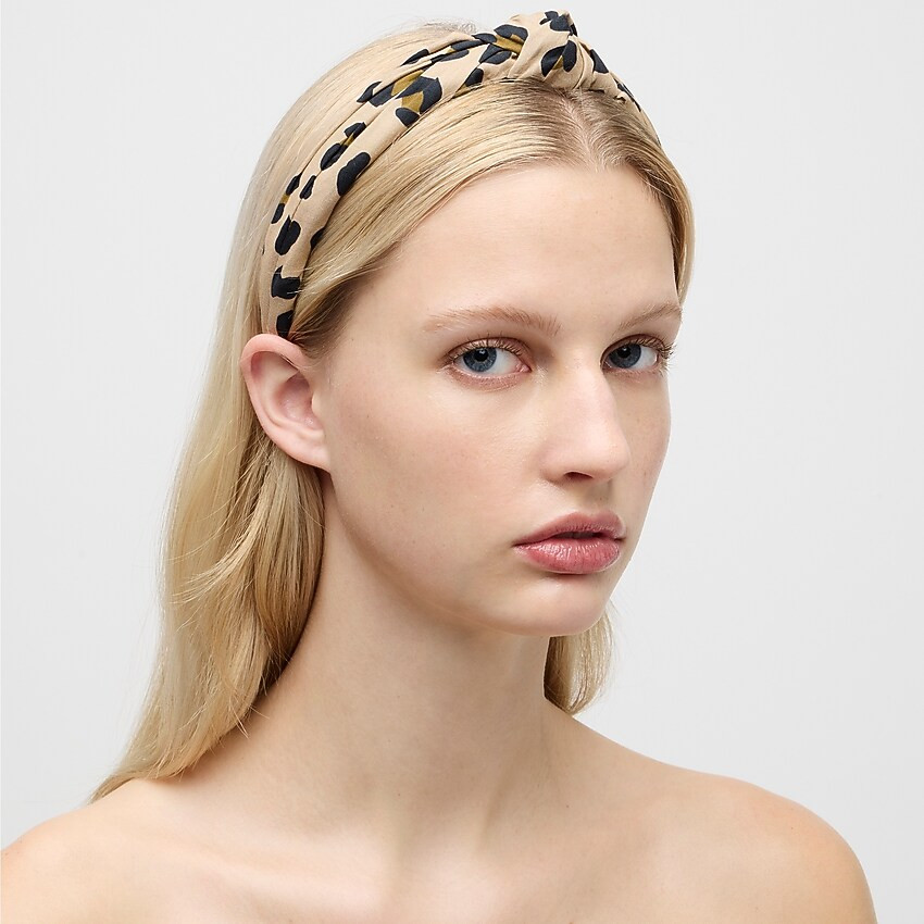 Knot headband in leopard | J. Crew US