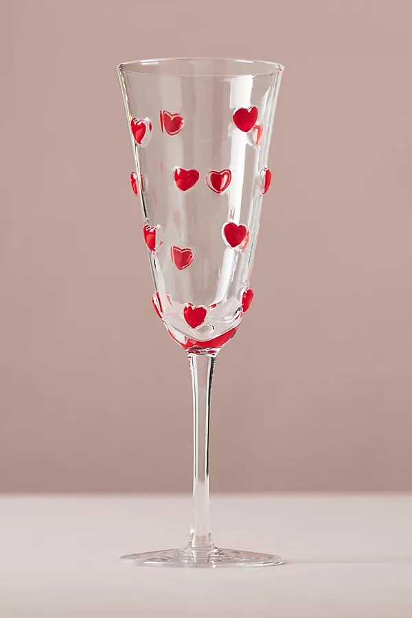 Handpainted Amorette Heart Flute Glass | Anthropologie (US)