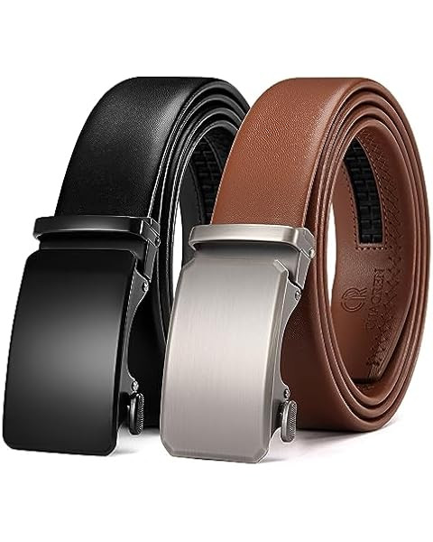 CHAOREN Ratchet Belts for Men 2-Pack - Stylish Leather Belts in Gift Set 35mm | Amazon (US)