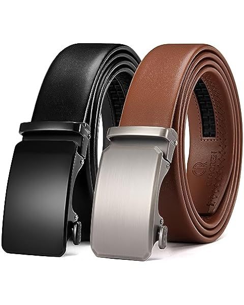 CHAOREN Ratchet Belts for Men 2-Pack - Stylish Leather Belts in Gift Set 35mm | Amazon (US)