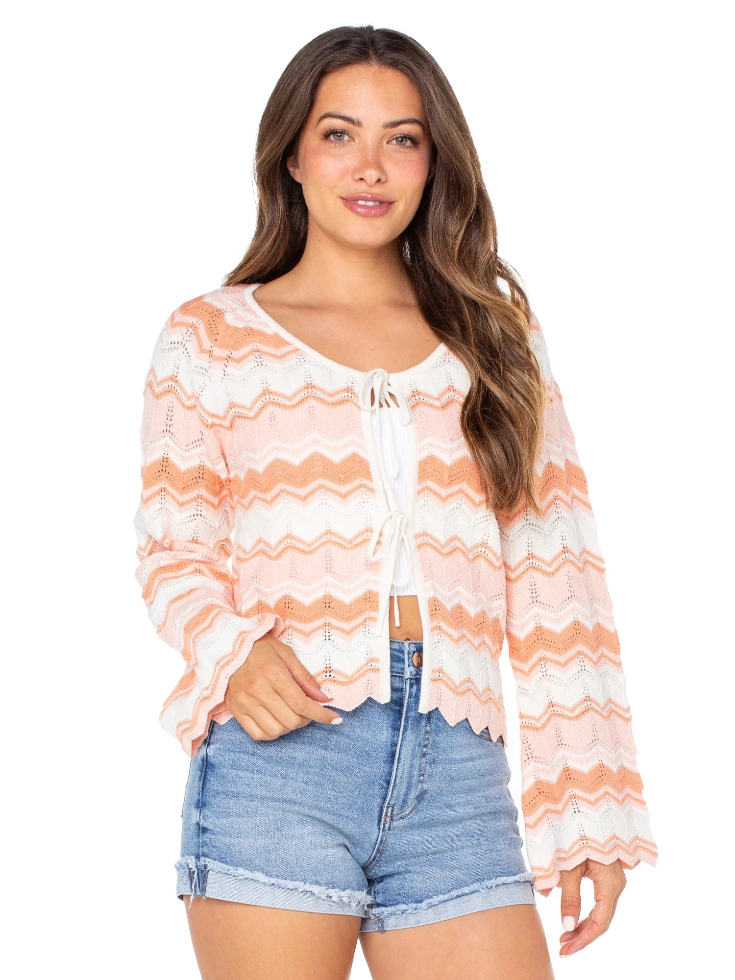 Celebrity Pink Juniors Tie Front Cardigan | Walmart (US)