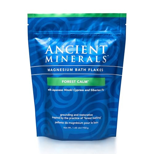 Ancient Minerals Magnesium Bath Flakes Forest Calm - Resealable Magnesium Bag of Zechstein Chloride Alternative to Epsom Bath Salt (1.65 lb) | Amazon (US)