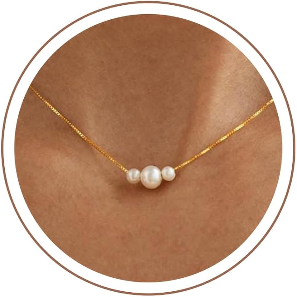 Gold Pearl Necklaces for Women Trendy Wedding Bridesmaid Jewelry Gifts | Amazon (US)