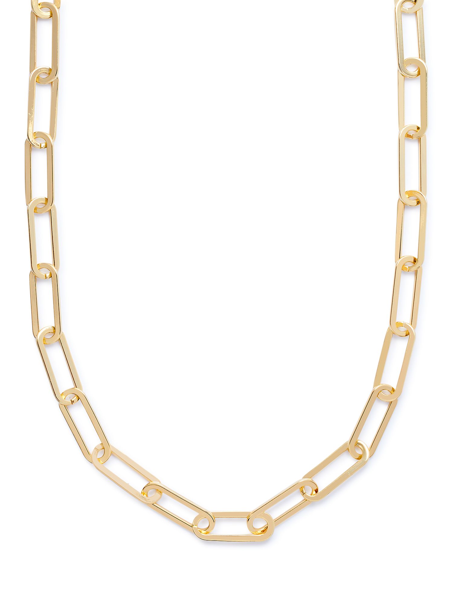 Scoop Brass 14KT Gold Flash Plated Paper Clip Chain Necklace | Walmart (US)