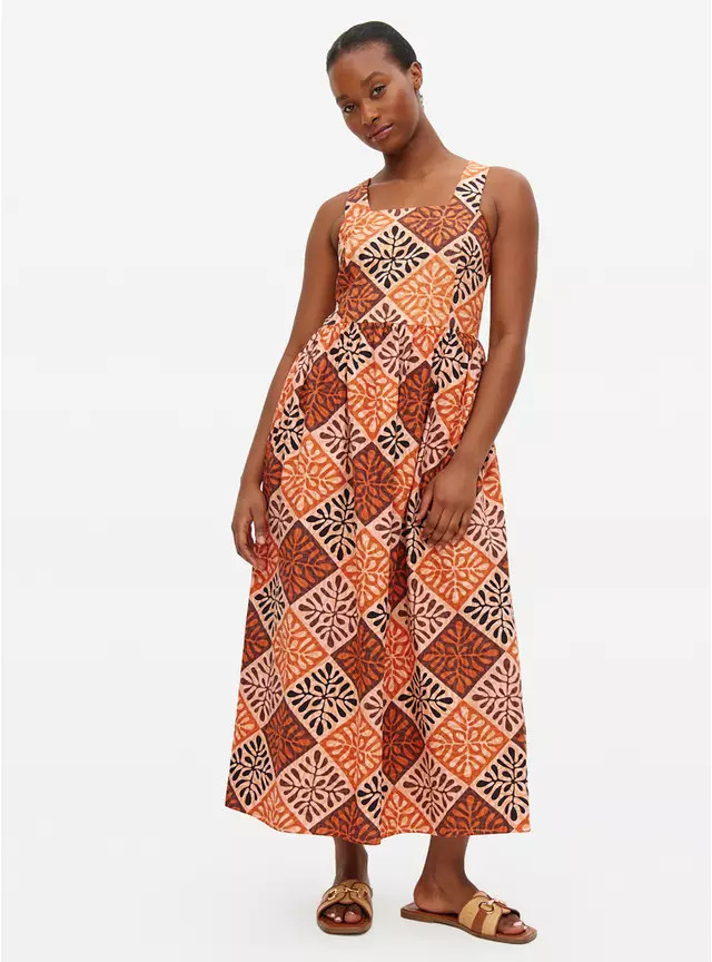 Tile Printed Poplin Midaxi Dress 10 | Tu Clothing