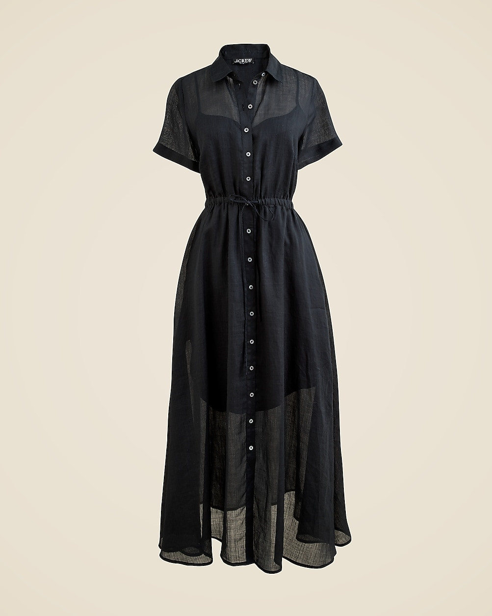 Cerise shirtdress in ramie | J. Crew US