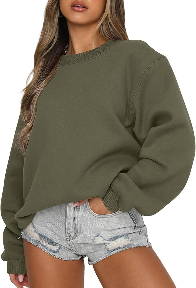 EFAN Womens Sweatshirts Crew Neck Oversized Hoodies Fall Pullover Sweater Teen Girls Cute Casual ... | Amazon (US)