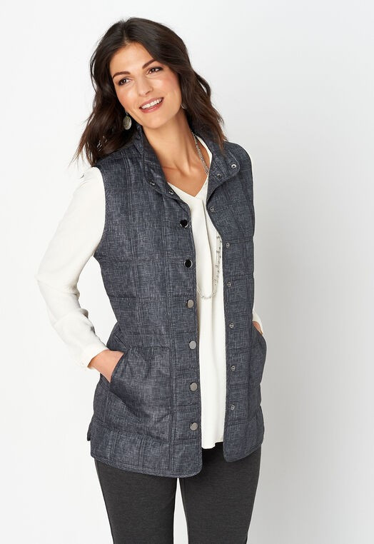 Printed Long Patch Pocket Vest - CBK Web Store | Christopher & Banks (US)