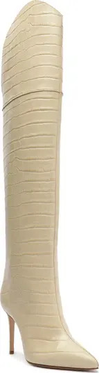 Schutz Maryana Croc Embossed Over the Knee Boot (Women) | Nordstrom | Nordstrom