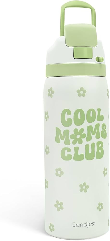 Mom Insulated Stainless Steel Water Bottle with Straw for Sports and Travel, Cool Moms Club, 32oz... | Amazon (US)