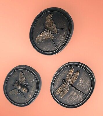 3 House Parts Inc Antique Bronze Plaques Butterfly Bee Dragonfly Wall Art Decor | eBay US