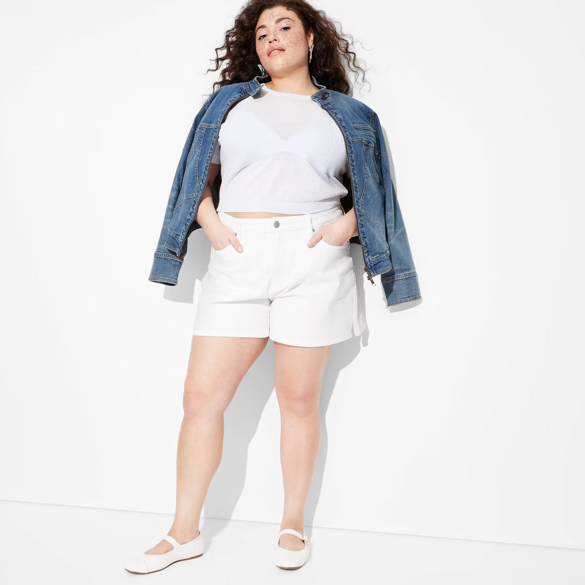 Women's Mid-Rise Midi Jean Shorts - Wild Fable™ | Target