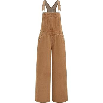 CIDER Overalls for Women Leopard Pocket Buckle Up Wide Leg Jumpsuit | Amazon (US)