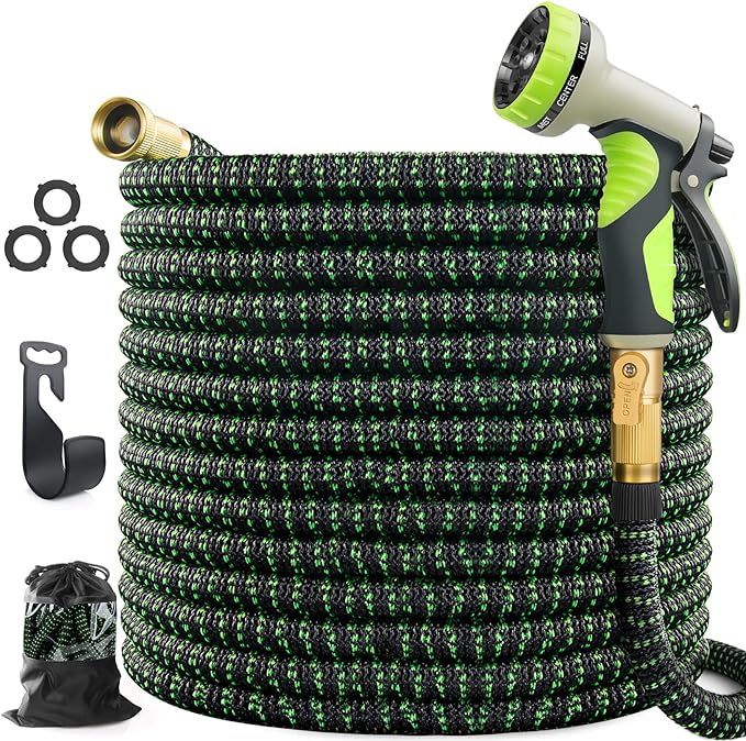 Expandable Garden Hose 100 ft, 100 Feet Water Hose with 10 Function Nozzle and Durable 4 Layers L... | Amazon (US)