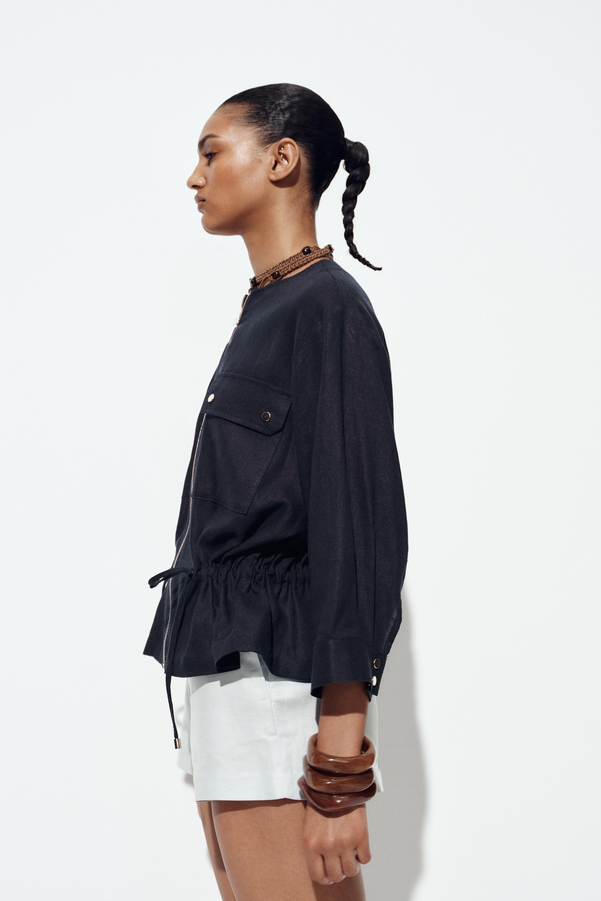 LINEN BLEND SAFARI JACKET | Zara UK