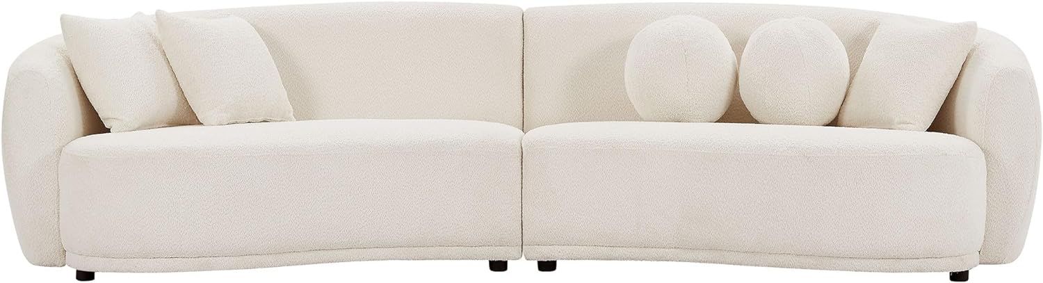 124.4" Couches for Living Room, Mid Century Modern Upholstered Deap Seat Sectional Couch with Pil... | Amazon (US)