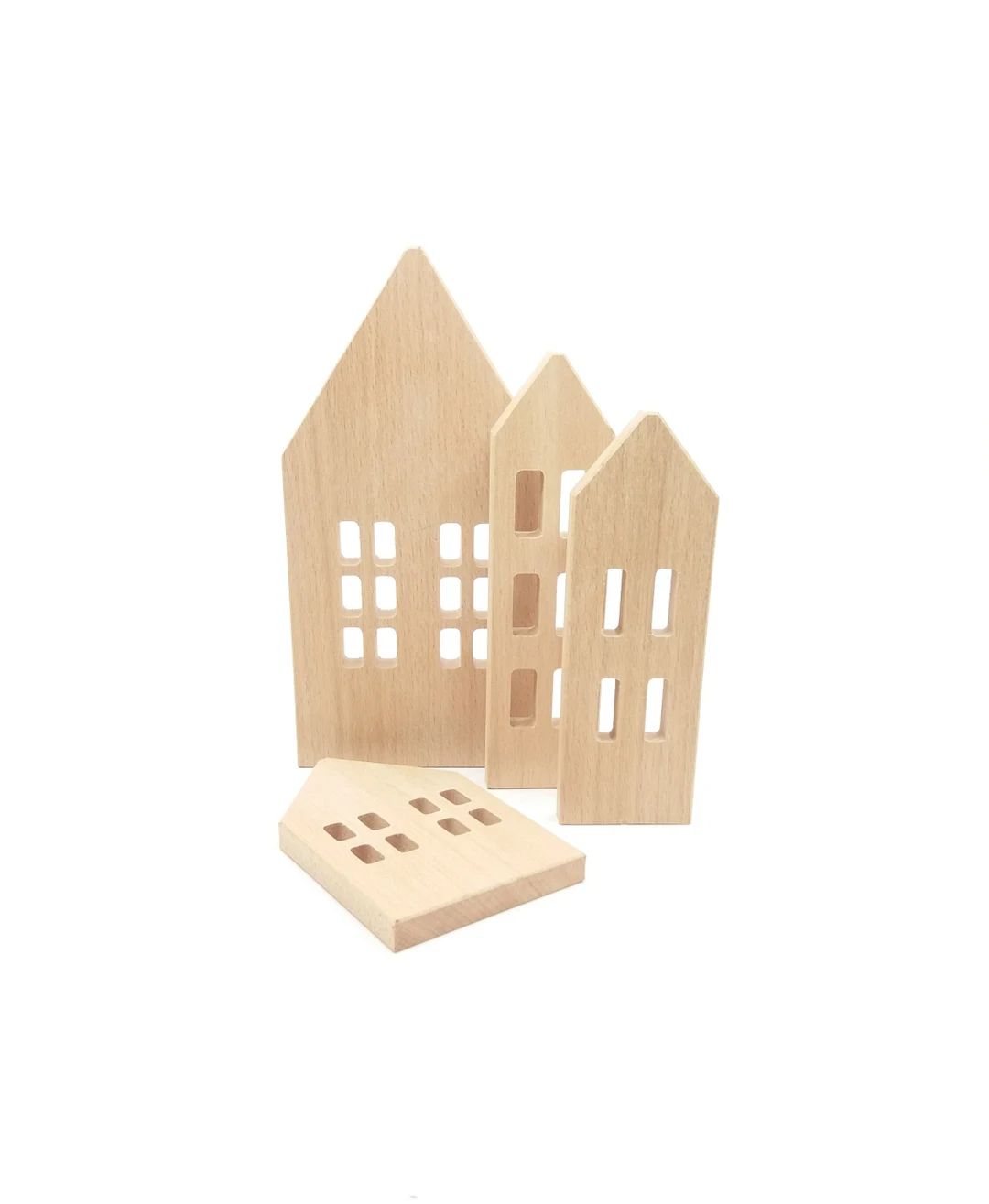 4 Wood House for Decoration Wooden House Shaped Wood Shelf - Etsy | Etsy (US)