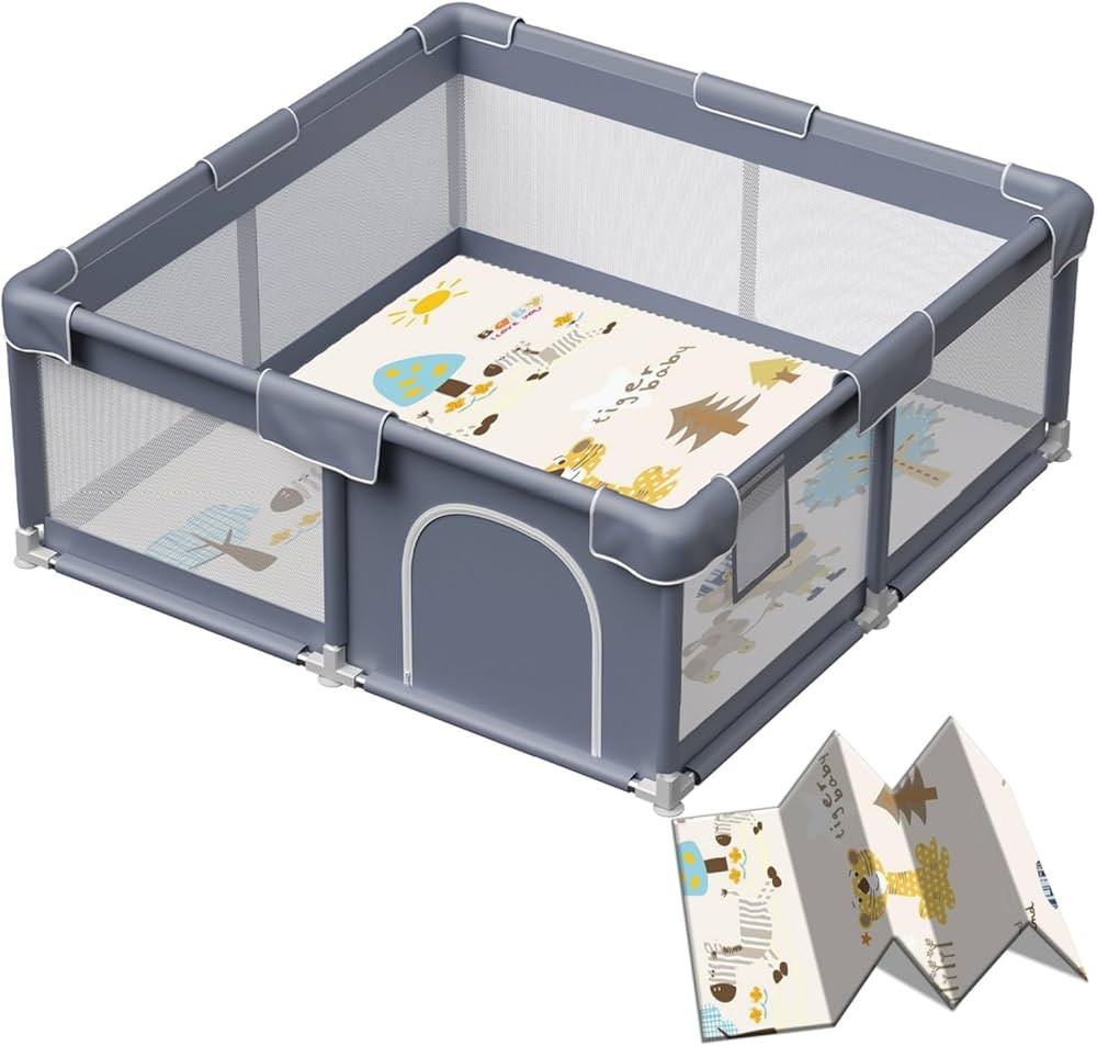 Baby Playpen with Mat, 50x50 Inch Playpen with Mat Waterproof for Babies and Toddlers Play Pen Pl... | Amazon (US)