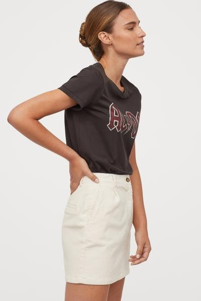 T-shirt with Motif - Black/AC/DC - Ladies | H&M US | H&M (US + CA)