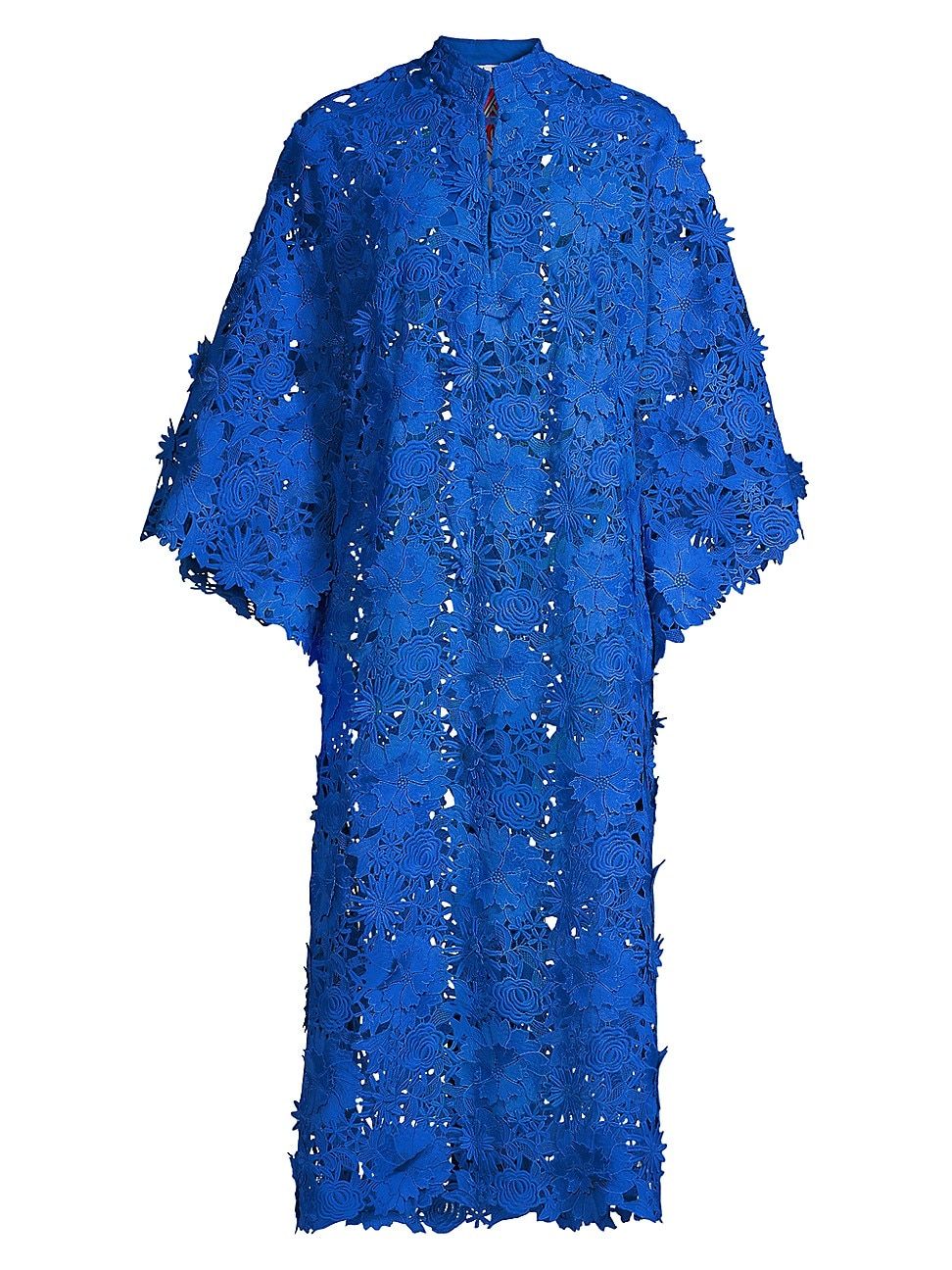 Women's 3D Floral Lace Midi Caftan - Cobalt | Saks Fifth Avenue